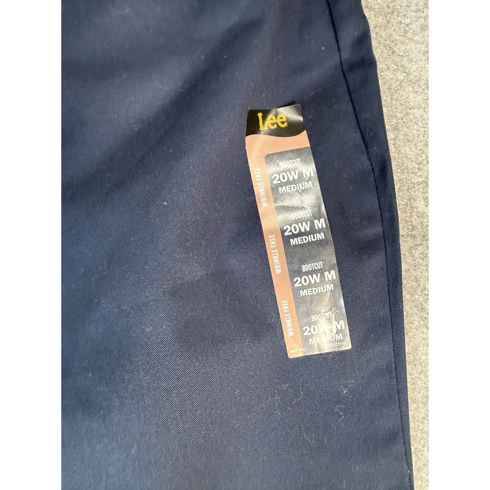 Lee Plus Women's 20W M Rivet Navy Wrinkle Free Mid Rise Bootcut Pants NWT - Picture 4 of 10